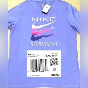 NEW..MEN TALL-XXL NIKE NSW GRAPHIC SWOOSH TEE (DUSTY AMETHYST)